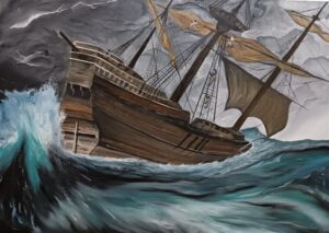 کشتی در طوفان