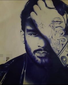 نقاشی چهره خواننده خارجی