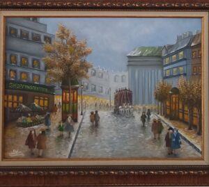 منظره شهری در یک روز برفی